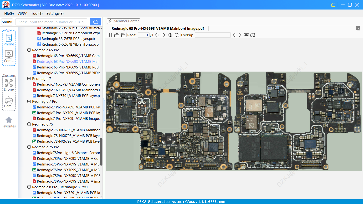 Nubia Redmagic 6S Pro-NX669S_V1AMB Mainbord Image